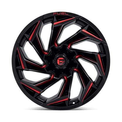 Fuel Offroad D755 REACTION Gloss Black Milled W/ Red Tint 22x12 -44 8x165.1mm 125.1mm
