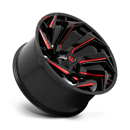 Fuel Offroad D755 REACTION Gloss Black Milled W/ Red Tint 24x12 -44 8x170mm 125.1mm