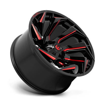Fuel Offroad D755 REACTION Gloss Black Milled W/ Red Tint 24x12 -44 8x170mm 125.1mm