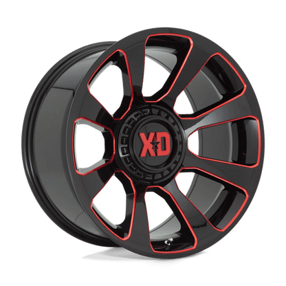 XD Series XD854 REACTOR Gloss Black Milled W/ Red Tint 20x10 -18 5x127|5x139.7mm 78.1mm