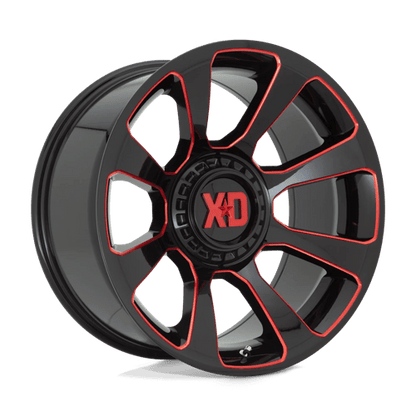 XD Series XD854 REACTOR Gloss Black Milled W/ Red Tint 20x10 -18 5x127|5x139.7mm 78.1mm