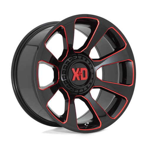 XD Series XD854 REACTOR Gloss Black Milled W/ Red Tint 20x9 +18 6x135|6x139.7mm 106.1mm