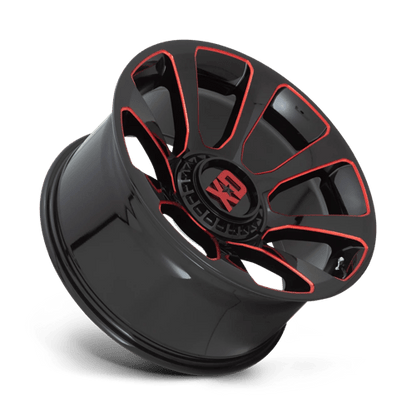 XD Series XD854 REACTOR Gloss Black Milled W/ Red Tint 20x10 -18 5x139.7|5x150mm 110.1mm