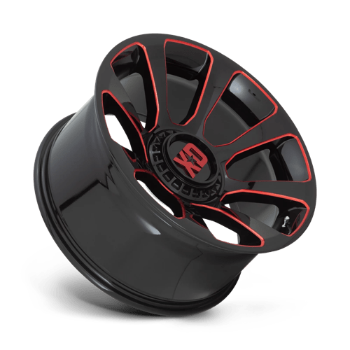 XD Series XD854 REACTOR Gloss Black Milled W/ Red Tint 20x9 +18 6x135|6x139.7mm 106.1mm