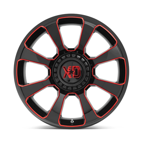 XD Series XD854 REACTOR Gloss Black Milled W/ Red Tint 20x10 -18 6x135|6x139.7mm 106.1mm