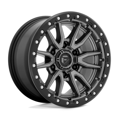 Fuel Offroad D680 REBEL Matte Gunmetal Black Bead Ring 16x8 +1 6x139.7mm 106.1mm
