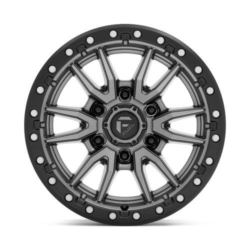 Fuel Offroad D680 REBEL Matte Gunmetal Black Bead Ring 16x8 +1 6x139.7mm 106.1mm