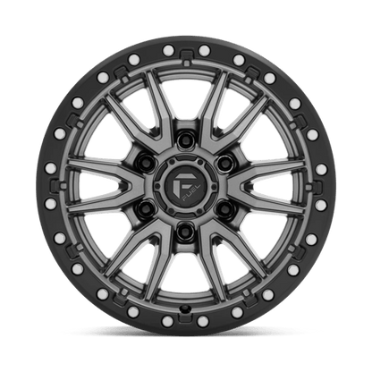 Fuel Offroad D680 REBEL Matte Gunmetal Black Bead Ring 16x8 +1 6x139.7mm 106.1mm