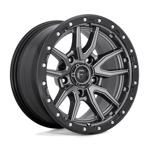 Fuel Offroad D680 REBEL Matte Gunmetal Black Bead Ring 17x9 -12 5x127mm 71.5mm