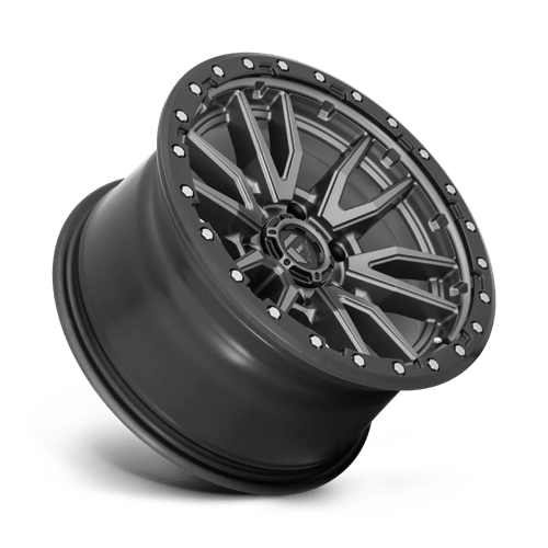 Fuel Offroad D680 REBEL Matte Gunmetal Black Bead Ring 22x12 -44 6x139.7mm 106.1mm