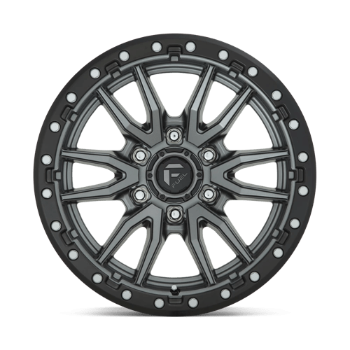 Fuel Offroad D680 REBEL Matte Gunmetal Black Bead Ring 22x12 -44 6x139.7mm 106.1mm