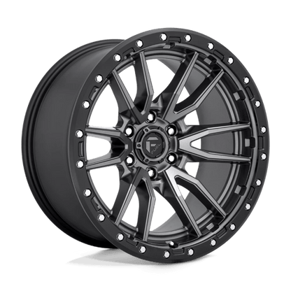 Fuel Offroad D680 REBEL Matte Gunmetal Black Bead Ring 20x10 -18 6x139.7mm 106.1mm