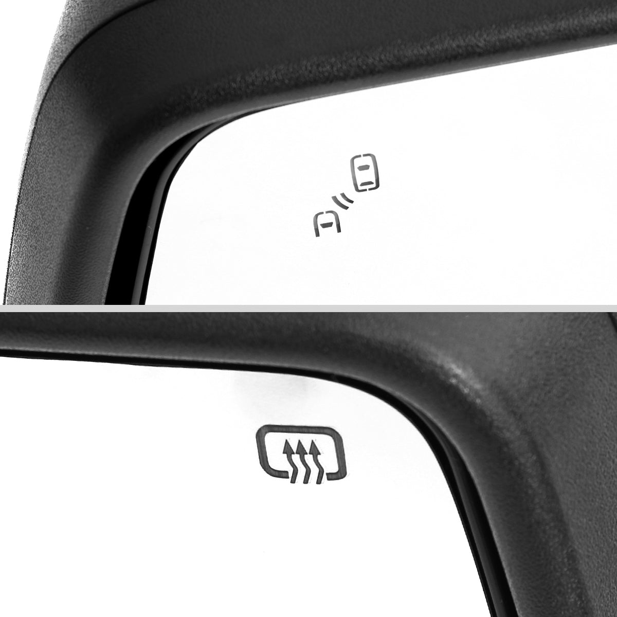 2019-2024 GMC Sierra 1500 Black Power Adjustable, Auto-Fold, BSD & Heated Side Mirror w/ LED Puddle and Auxiliary Light - Driver Side Only