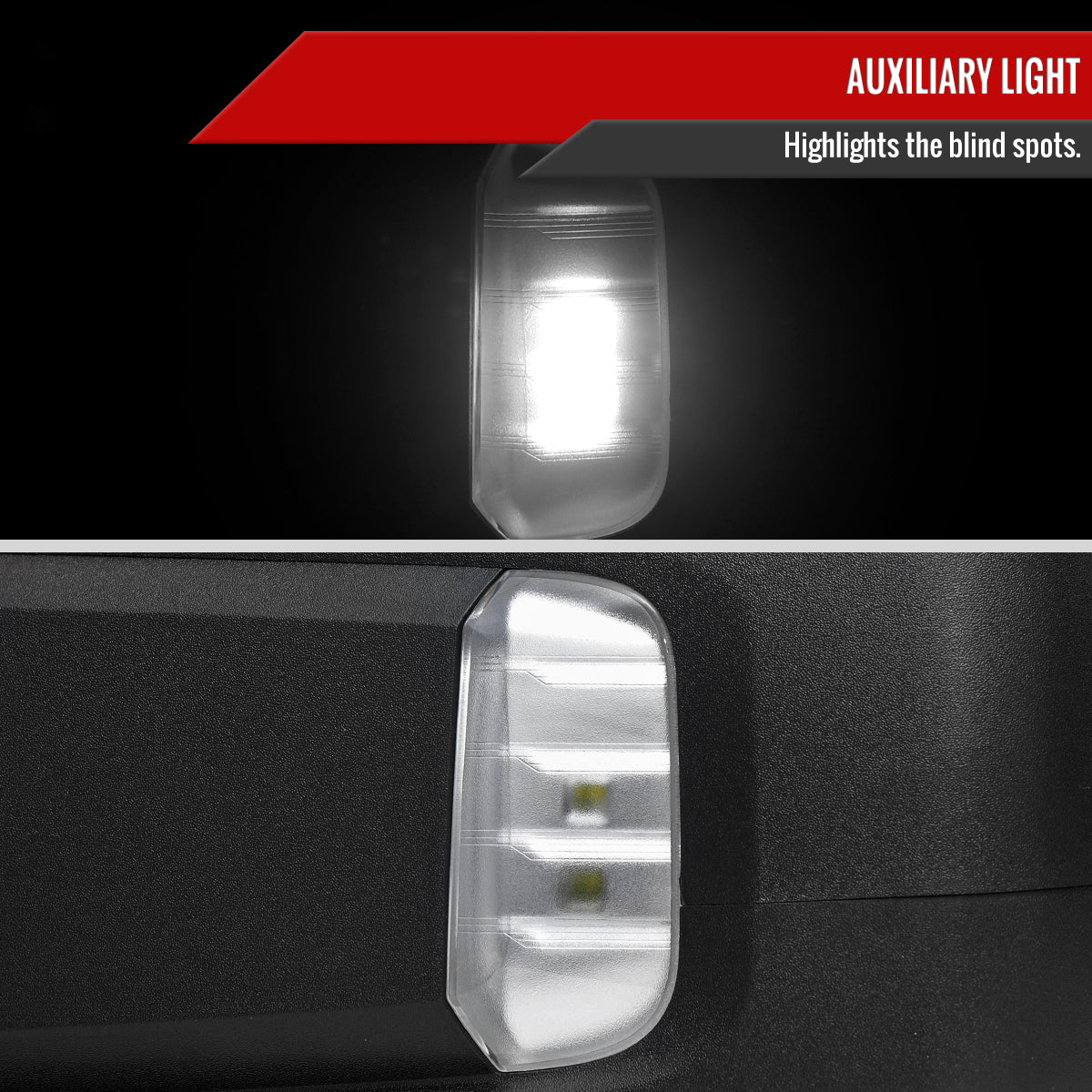 2019-2024 Chevrolet Silverado 1500 Black Power Adjustable, Auto-Fold, BSD & Heated Side Mirror w/ LED Puddle and Auxiliary Light - Driver Side Only