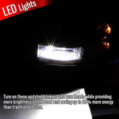 2015-2020 Ford F-150 Power Adjustable, Heated, & Manual Extendable Towing Mirrors w/ Smoked Lens LED Turn Signal, Clearance, Puddle, & Auxiliary Lights