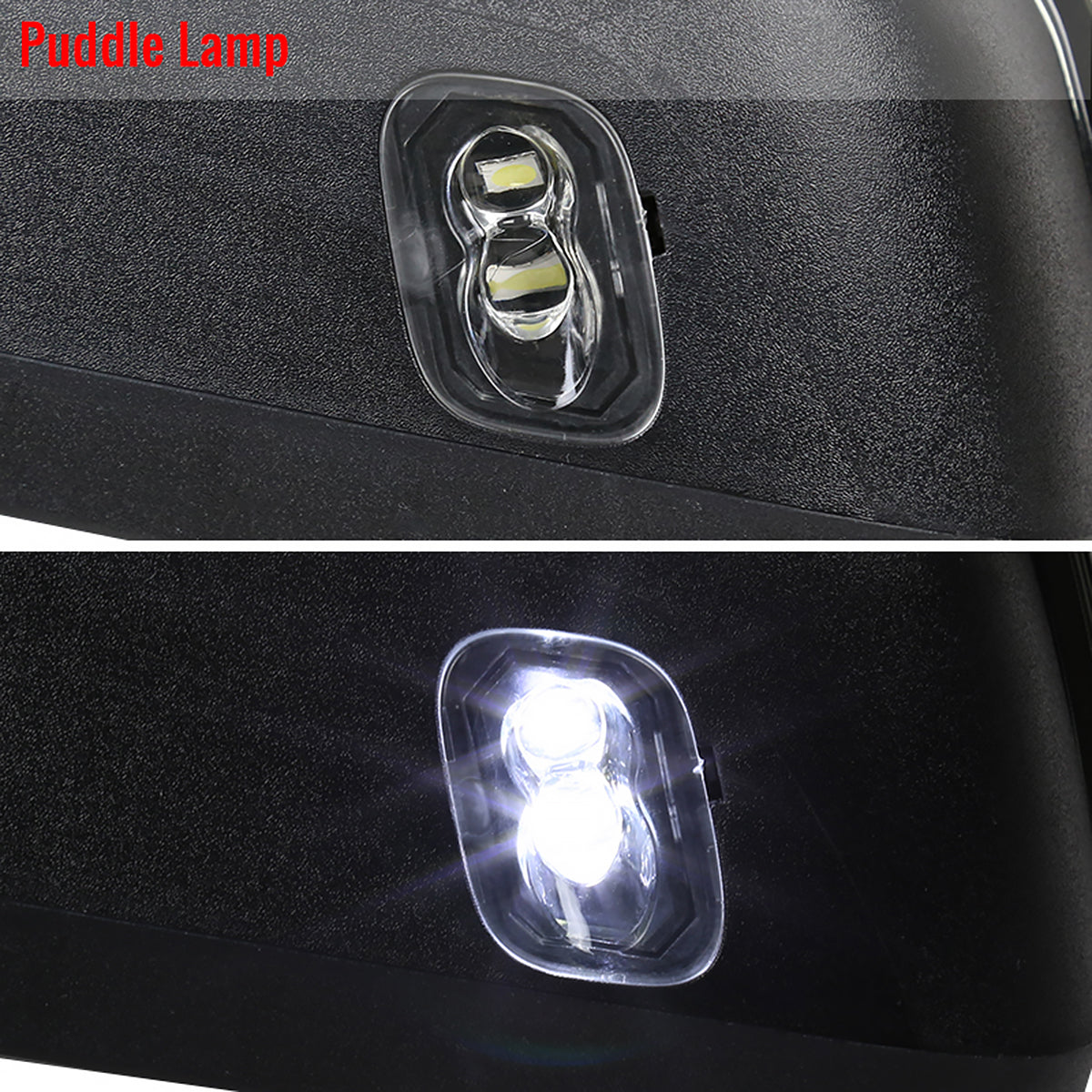 2015-2020 Ford F-150 Power Adjustable, Heated, & Manual Extendable Towing Mirrors w/ Smoked Lens LED Turn Signal, Clearance, Puddle, & Auxiliary Lights