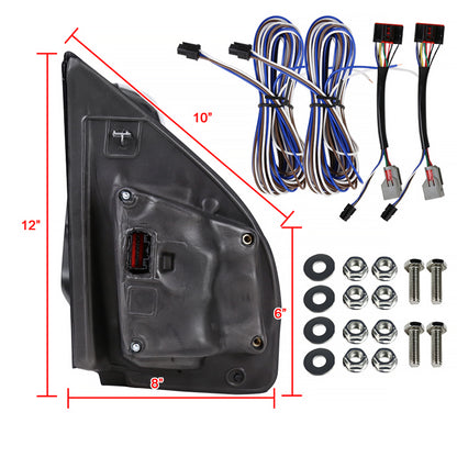 2015-2020 Ford F-150 Power Adjustable, Heated, & Manual Extendable Towing Mirrors w/ Smoked Lens LED Turn Signal, Clearance, Puddle, & Auxiliary Lights