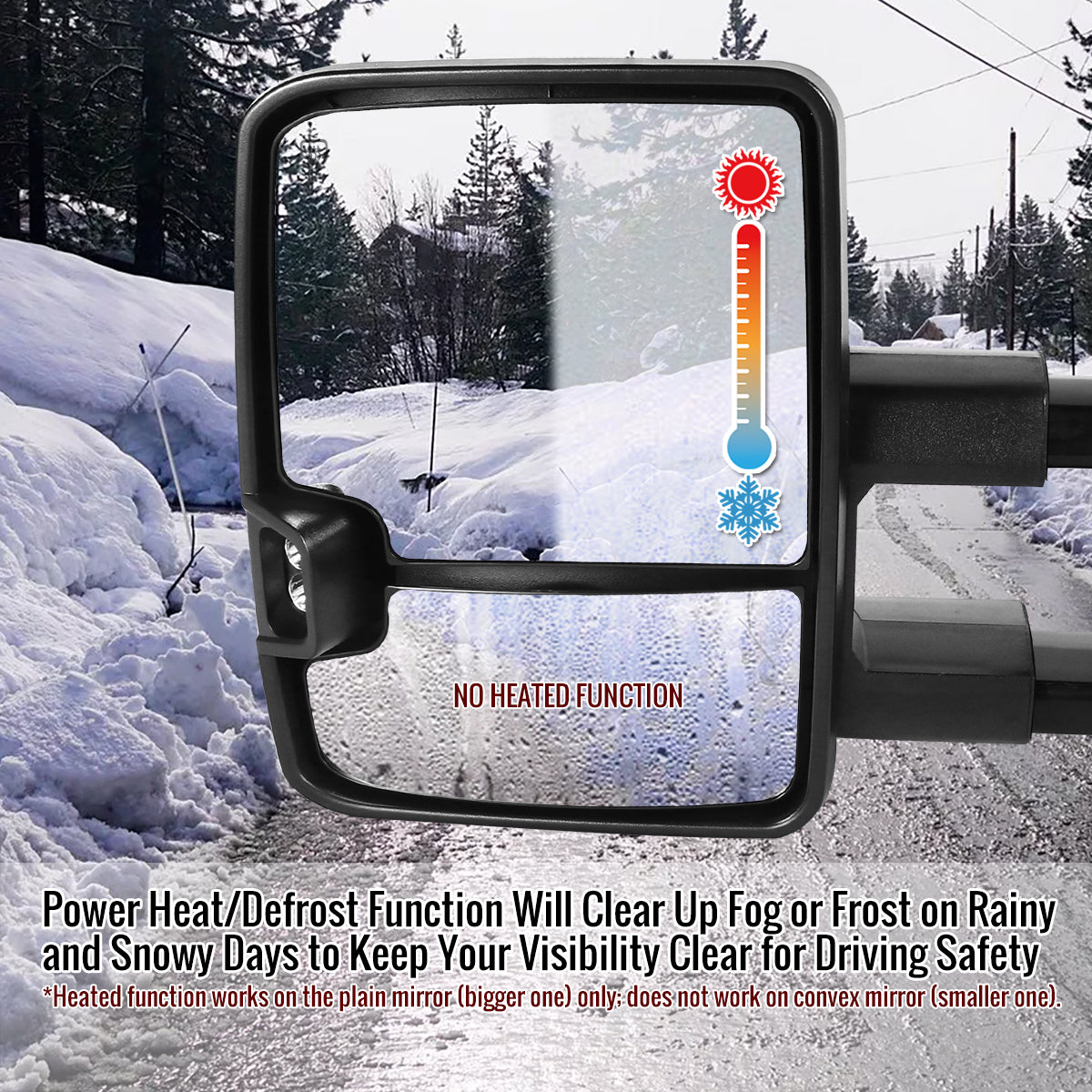 2014-2016 Chevrolet Silverado/GMC Sierra Power Heated ATS Manual Extendable Towing Mirrors w/ Smoked Lens LED Turn Signal & Clearance Lights