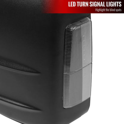 2014-2018 Chevrolet Silverado/GMC Sierra Manual Adjustable & Extendable Towing Mirrors w/ Smoked Lens LED Turn Signal Lights