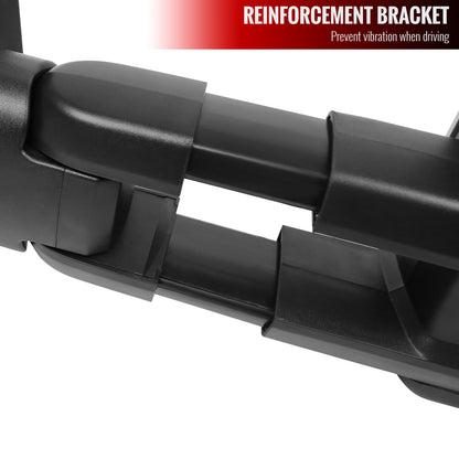 2007-2017 Toyota Tundra/ 2008-2017 Sequoia Power Heated BSM Manual Extendable Towing Mirrors w/ Smoked Lens LED Turn Signal & Clearance Lights