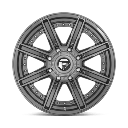 Fuel Offroad D710 ROGUE PLATINUM Brushed Gun Metal Tinted Clear 20x10 -18 8x180mm 124.2mm