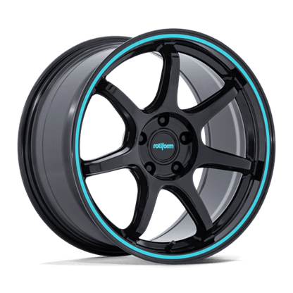 Rotiform RC208 BPU Gloss Black W/ Teal Stripe 19x8.5 +35 5x100mm 56.2mm