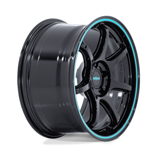 Rotiform RC208 BPU Gloss Black W/ Teal Stripe 19x10.5 +40 5x114.3mm 72.6mm