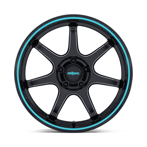 Rotiform RC208 BPU Gloss Black W/ Teal Stripe 19x8.5 +35 5x114.3mm 72.6mm