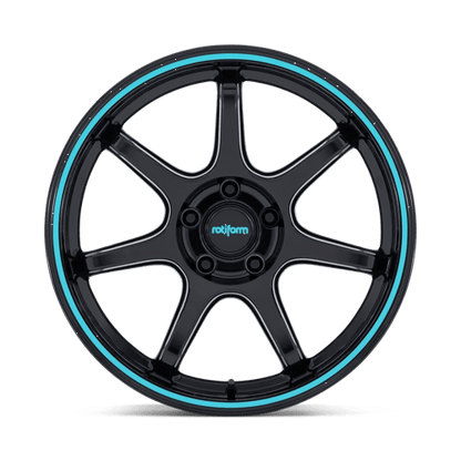 Rotiform RC208 BPU Gloss Black W/ Teal Stripe 19x10.5 +40 5x114.3mm 72.6mm