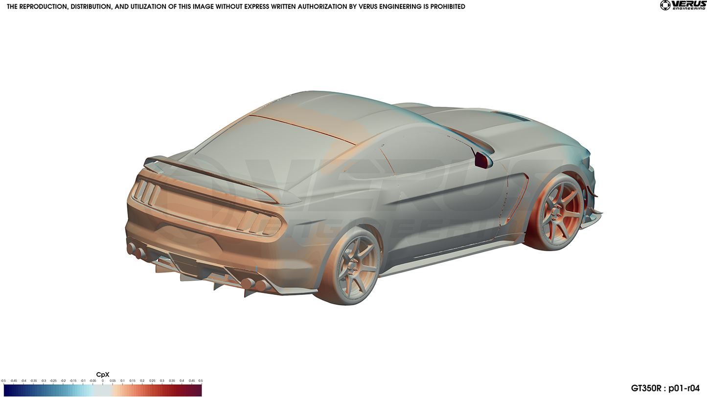 Verus - Rear Diffuser Strake Kit - S550 Ford Mustang Shelby GT350