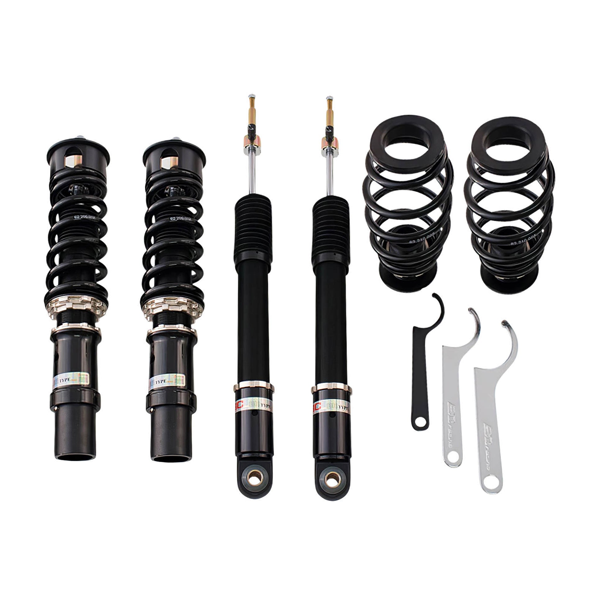 BC Racing BR Series coilovers on white background