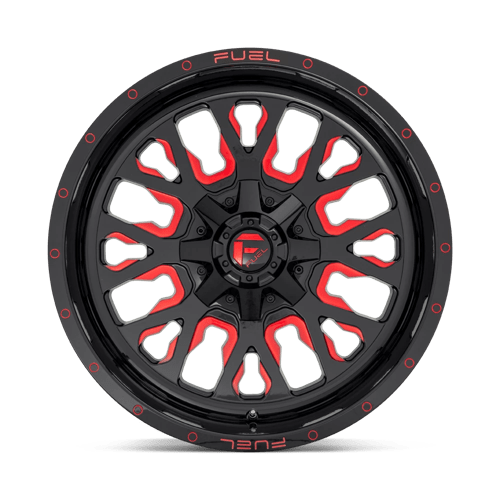 Fuel Offroad D612 STROKE Gloss Black Red Tinted Clear 18x9 +20 8x180mm 124.2mm