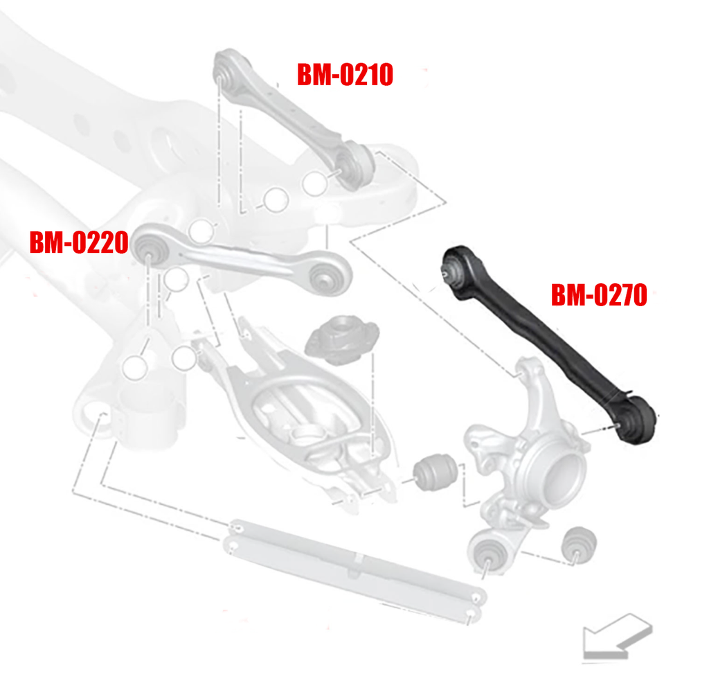 06-13 BMW 3 Series E9X Megan Racing Rear Toe Arms