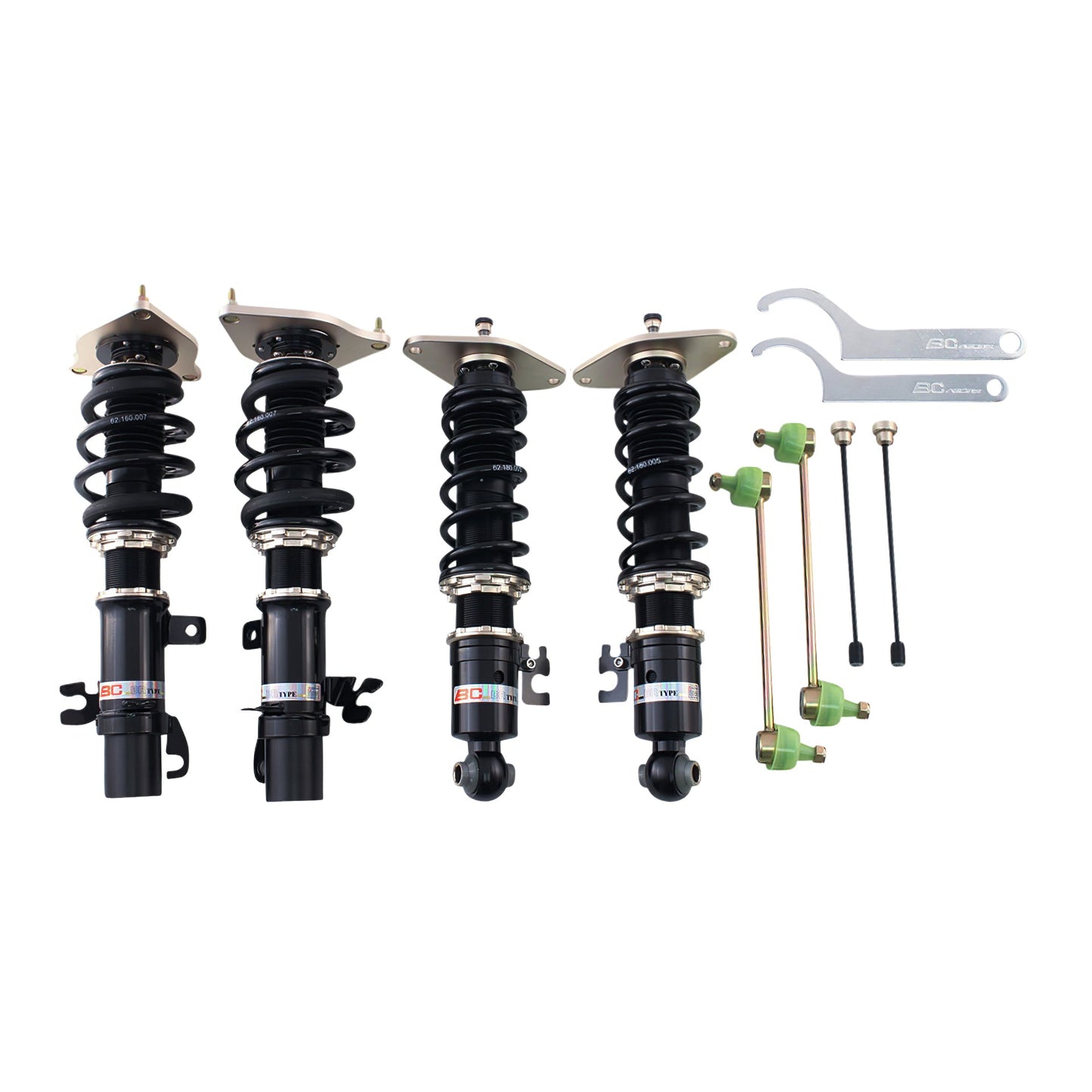 BC Racing BR Series coilovers on white background