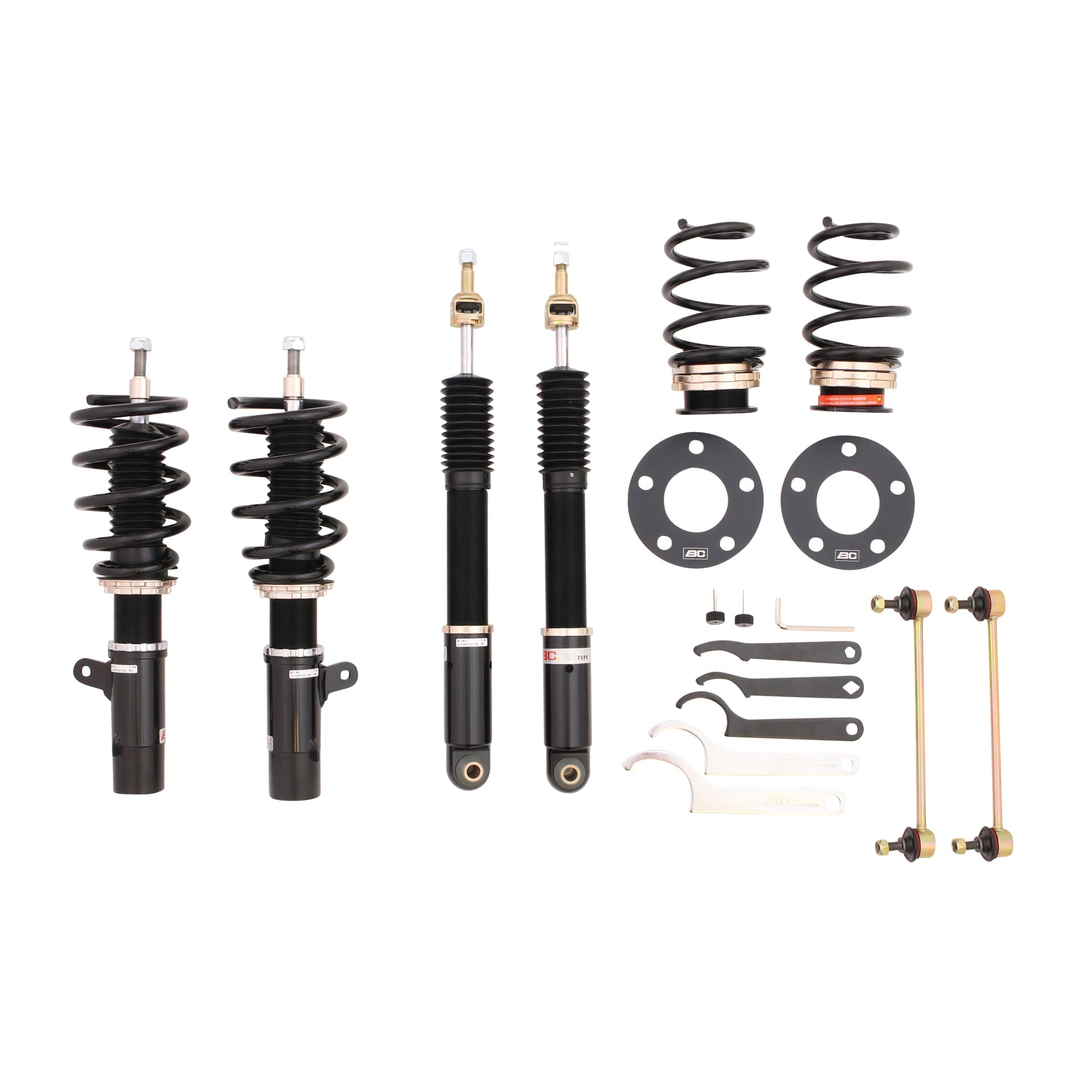 BC Racing BR Series coilovers on white background