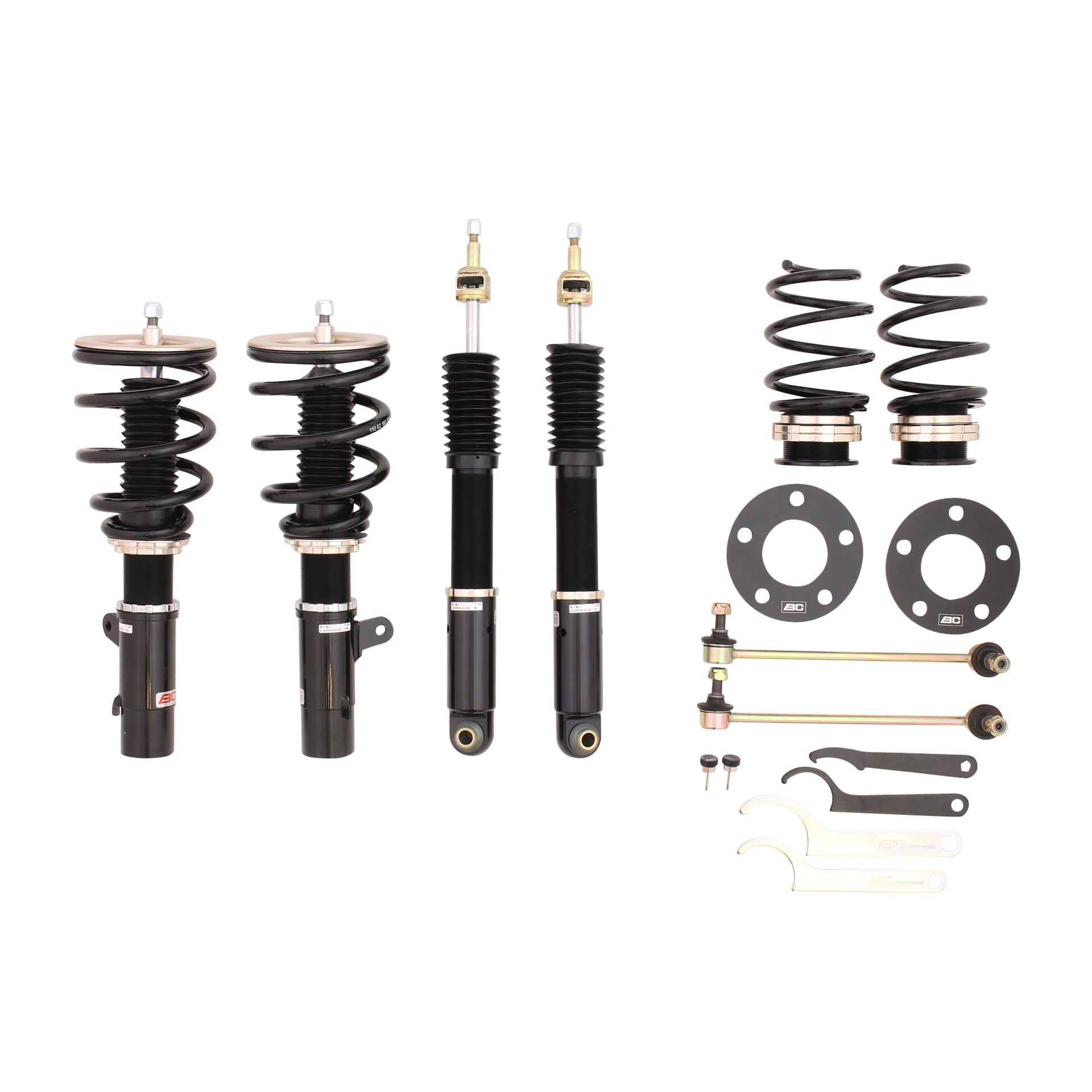 BC Racing BR Series coilovers on white background