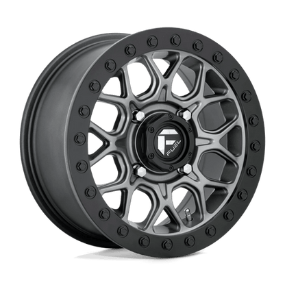 Fuel Offroad D919 TECH UTV BEADLOCK Matte Gunmetal Black Bead Ring 15x7 +38 4x156mm 132mm