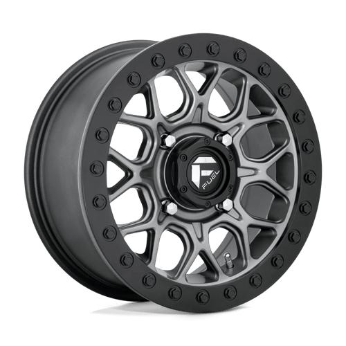 Fuel Offroad D919 TECH UTV BEADLOCK Matte Gunmetal Black Bead Ring 15x7 +38 4x137mm 110.1mm