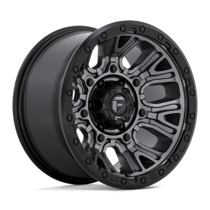 Fuel Offroad D825 TRACTION Matte Gunmetal W/ Black Ring 17x9 -12 6x139.7mm 106.1mm