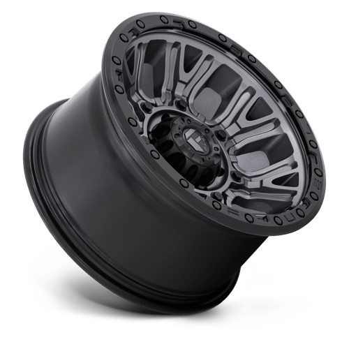 Fuel Offroad D825 TRACTION Matte Gunmetal W/ Black Ring 17x9 -12 6x139.7mm 106.1mm