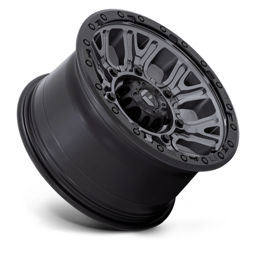 Fuel Offroad D825 TRACTION Matte Gunmetal W/ Black Ring 17x9 +1 6x139.7mm 106.1mm