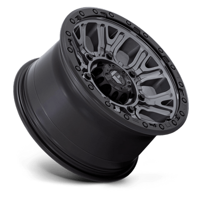 Fuel Offroad D825 TRACTION Matte Gunmetal W/ Black Ring 17x9 +1 6x139.7mm 106.1mm