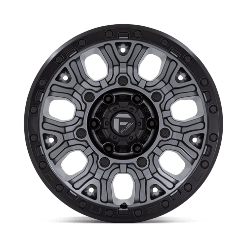 Fuel Offroad D825 TRACTION Matte Gunmetal W/ Black Ring 17x9 +1 6x139.7mm 106.1mm