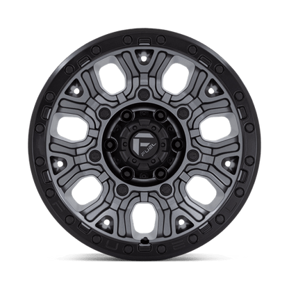 Fuel Offroad D825 TRACTION Matte Gunmetal W/ Black Ring 17x9 +1 6x139.7mm 106.1mm