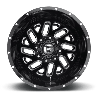 Fuel Offroad D581 TRITON Gloss Black Milled 22x8.25 -201 8x200mm 142mm