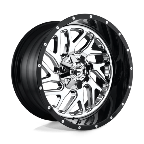 Fuel Offroad D211 TRITON Chrome Plated Gloss Black Lip 20x12 -44 6x135|6x139.7mm 106.1mm - 2 PIECE