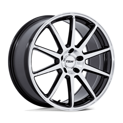TSW TW004 CANARD 20X10.5 5X112 ET38 66.56 GLOSS BLACK W/ MACHINED FACE