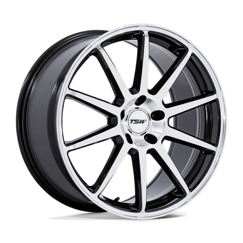 TSW TW004 CANARD 19X8.5 5X120 ET25 74.1 GLOSS BLACK W/ MACHINED FACE