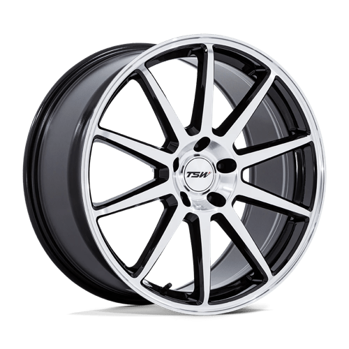 TSW TW004 CANARD 19X10.5 5X120 ET35 74.1 GLOSS BLACK W/ MACHINED FACE