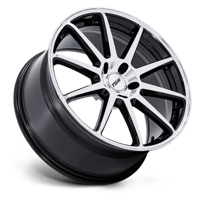 TSW TW004 CANARD 19X9.5 5X112 ET25 66.56 GLOSS BLACK W/ MACHINED FACE